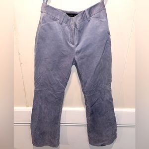 Baby Blue Leather Suede Pants